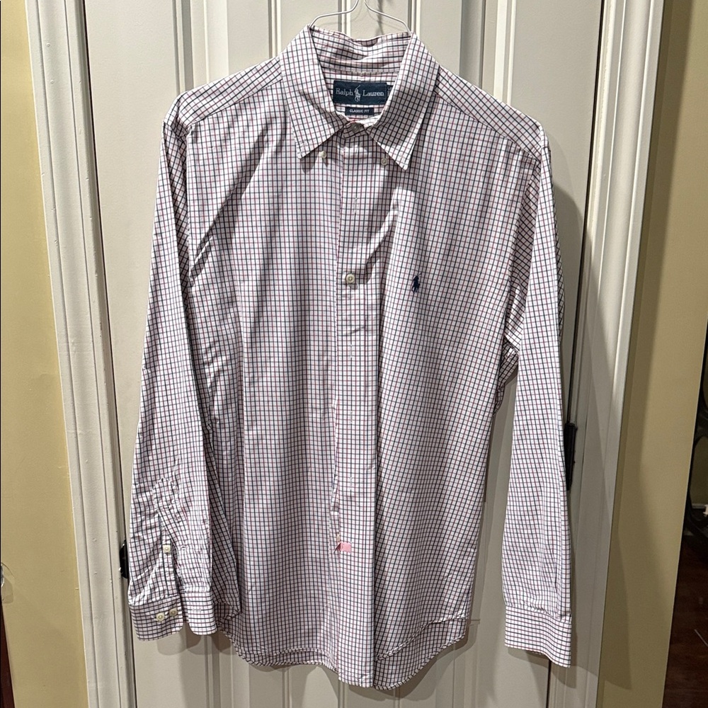Ralph Lauren Men's Checkered Shirt - Red and White